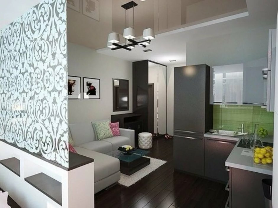 Интерьер однокомнатной студии 20 кв.м