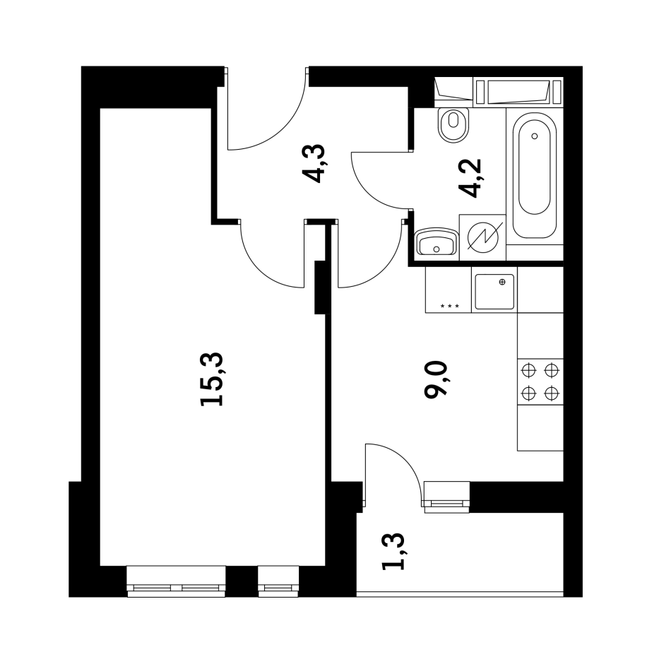 Планировка 33м2