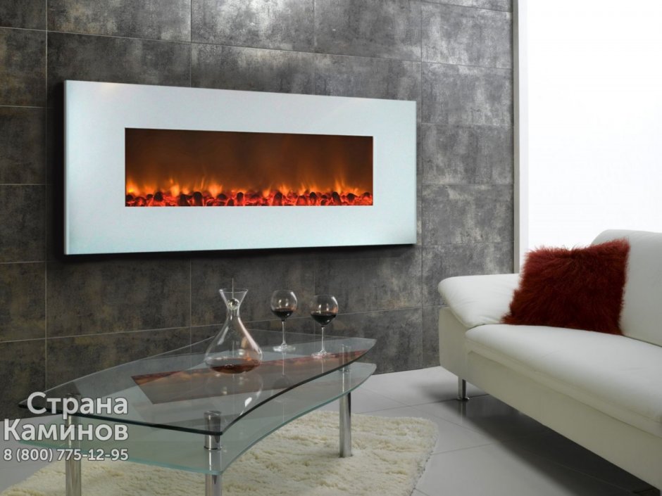 Электрокамин навесной Genius 100 (White Glass)