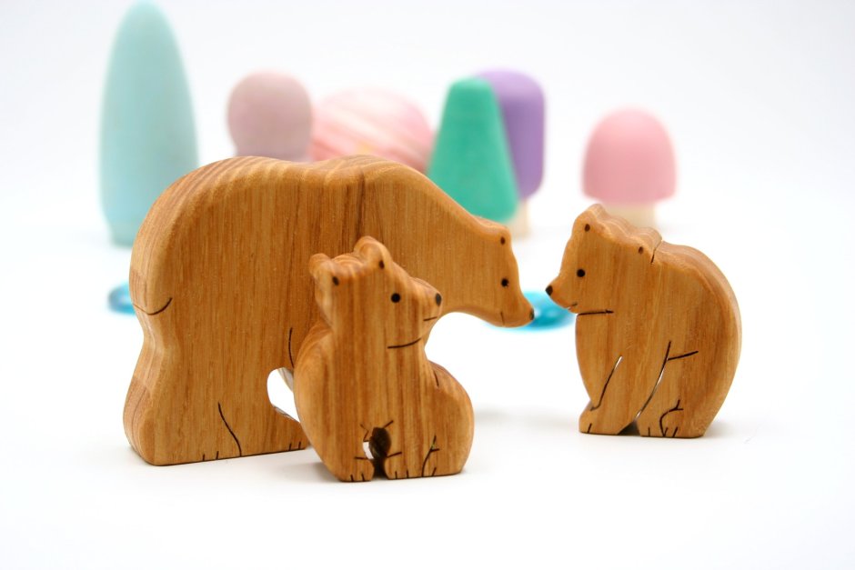 Деревянная игрушка медведь