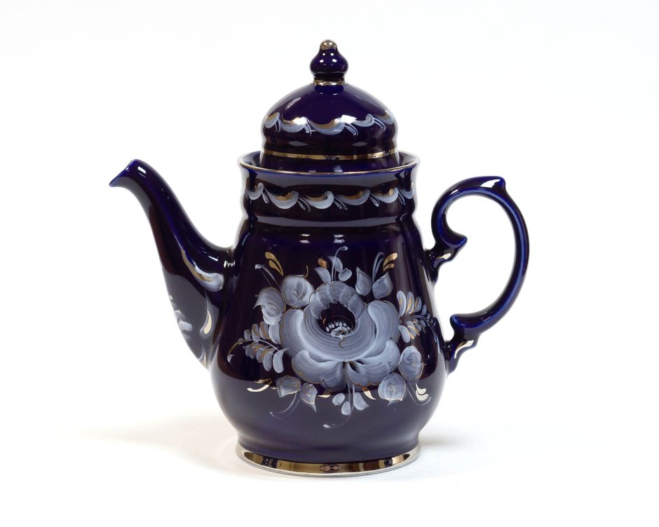Чайник заварочный фарфоровый васильки
