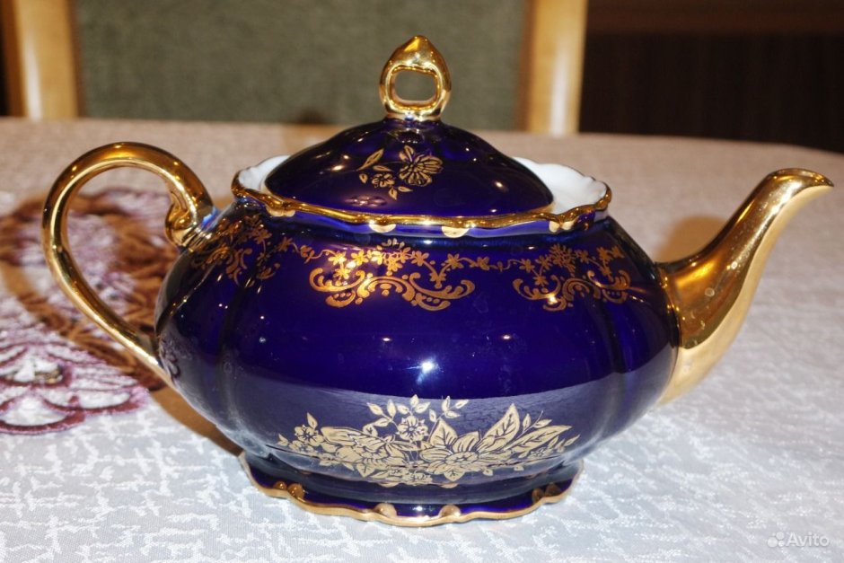 Чайник заварочный фарфоровый ЛФЗ кобальт