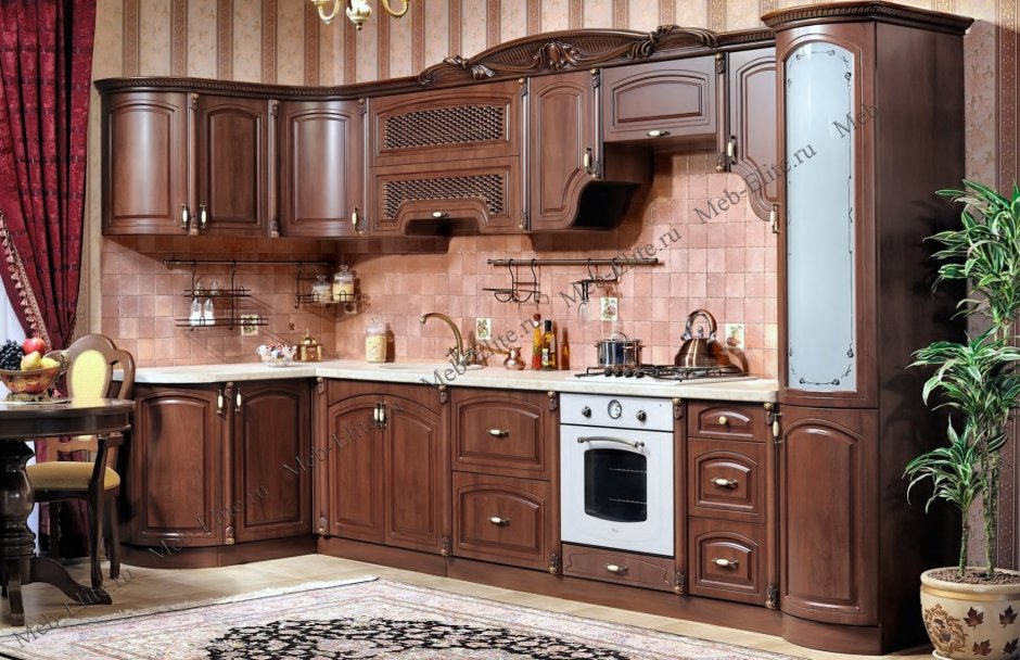 Кухня Мадлен угловая Караваджо орех Эра