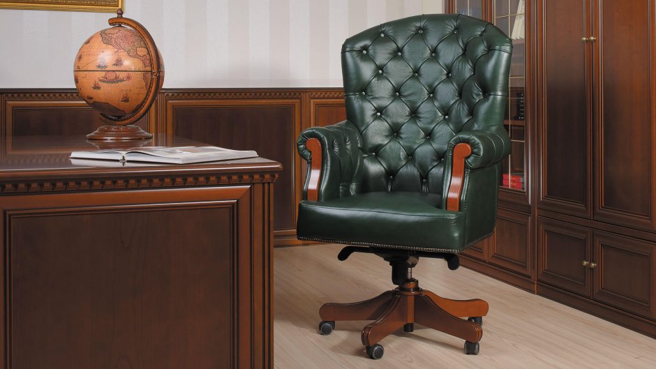 Кресло зеленое кабинетное Gloria