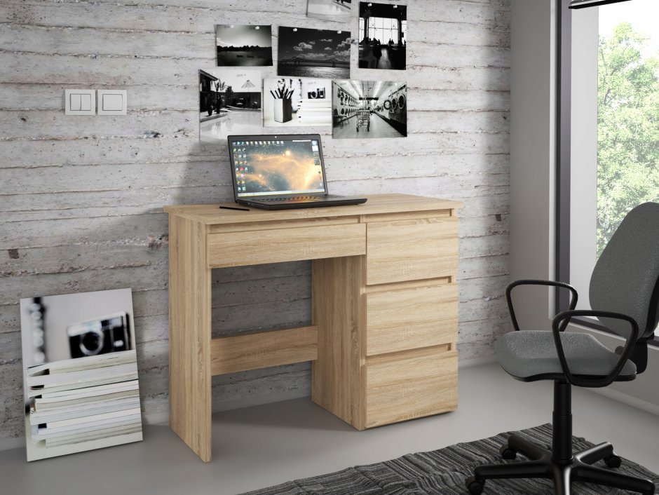 Стол письменный Гарвард 120 3ящ дуб сонома/белый