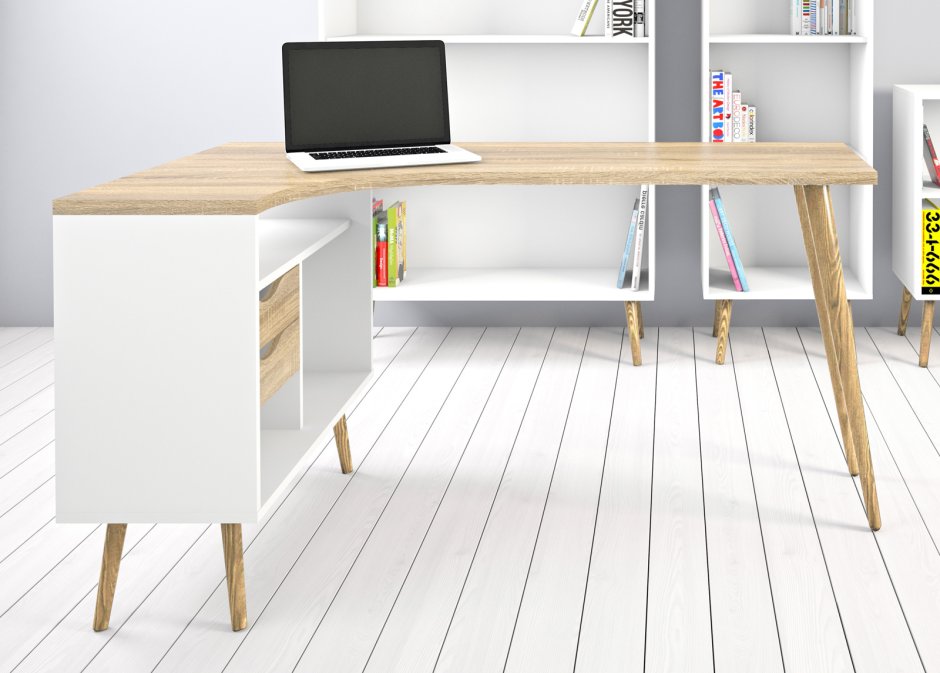 Стол письменный белый s205 MEBELGOLD