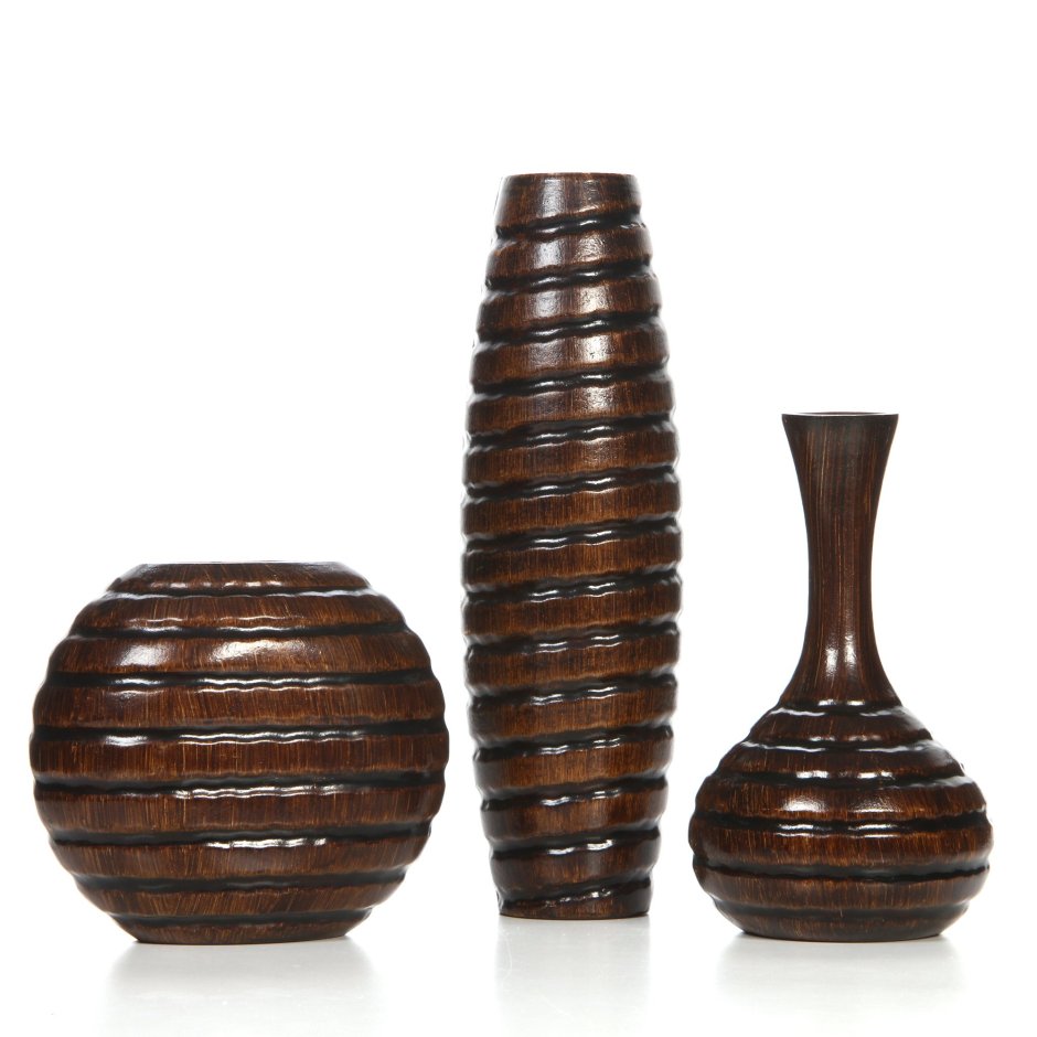 Деревянные напольные вазы