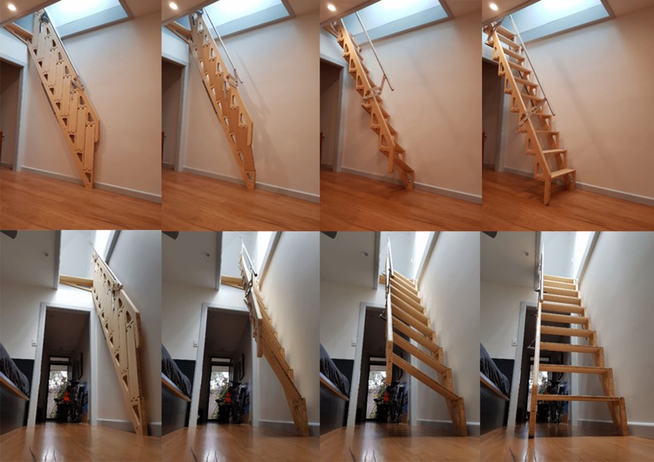 Складная пристенная лестница на 2 этаж