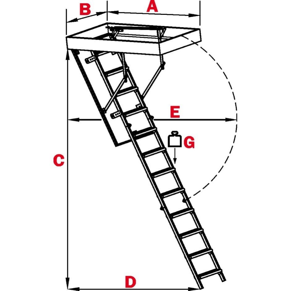 Складная чердачная лестница Oman Stallux 70x80