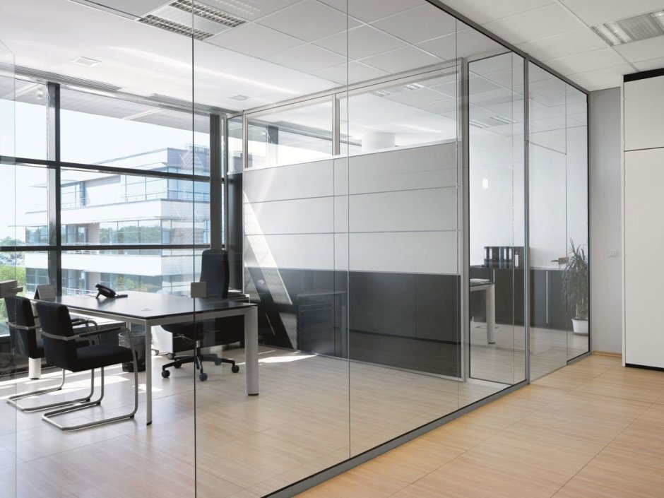 Стеклянные перегородки офисные Реал-стекло