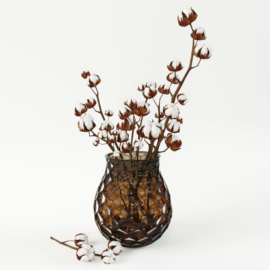 Сухоцветы в коричневой вазе