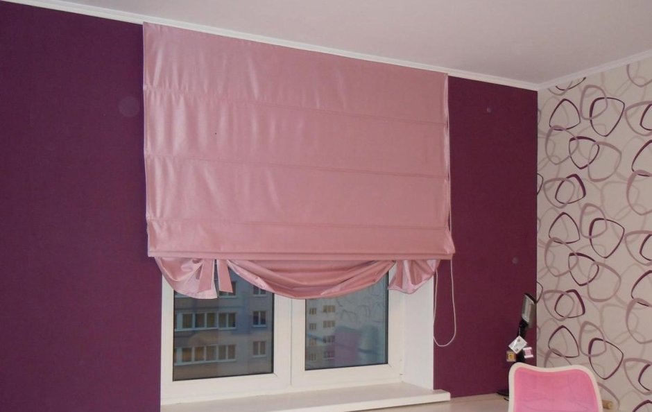 Римская штора в розовую детскую