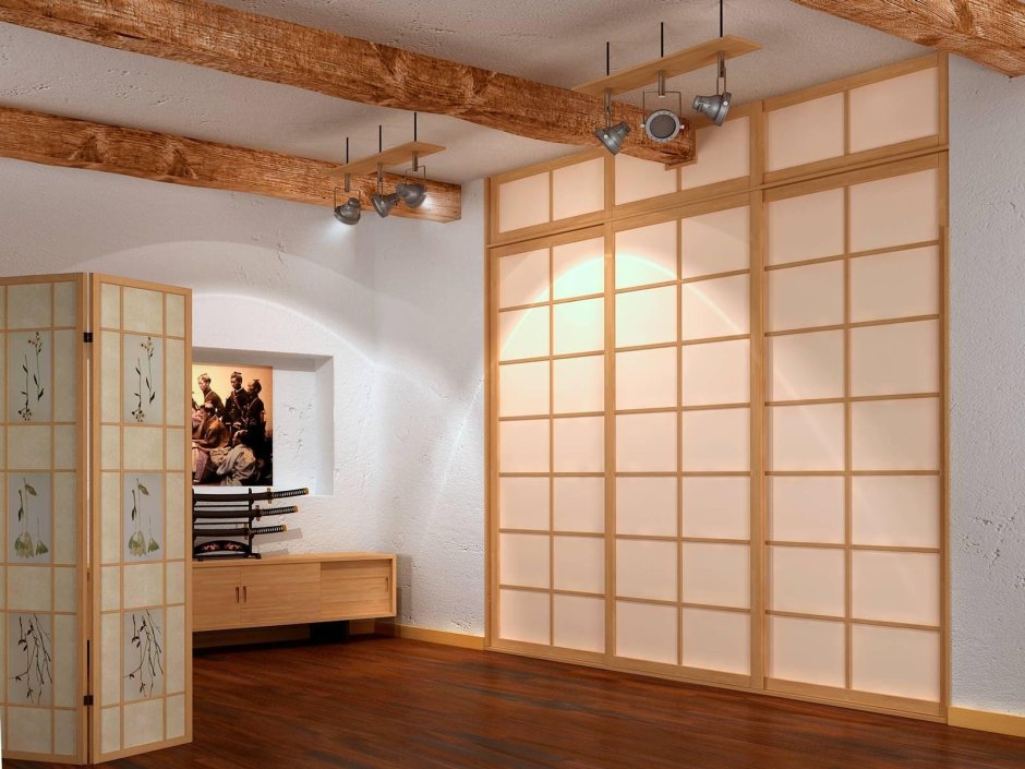 Шкаф в японском стиле интерьер