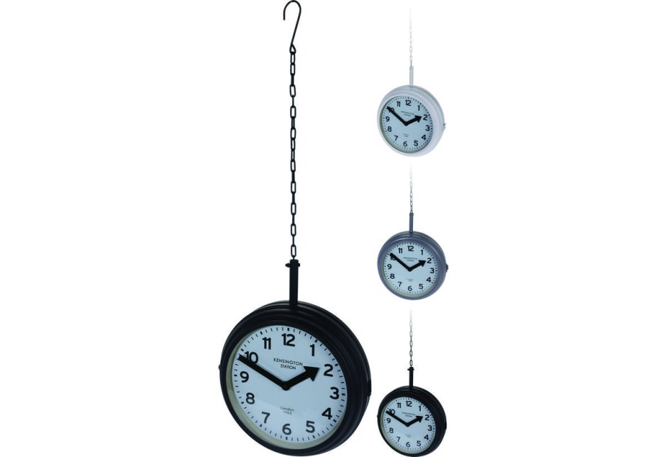 Часы на кронштейне двусторонние черные 54,5х17х55 см