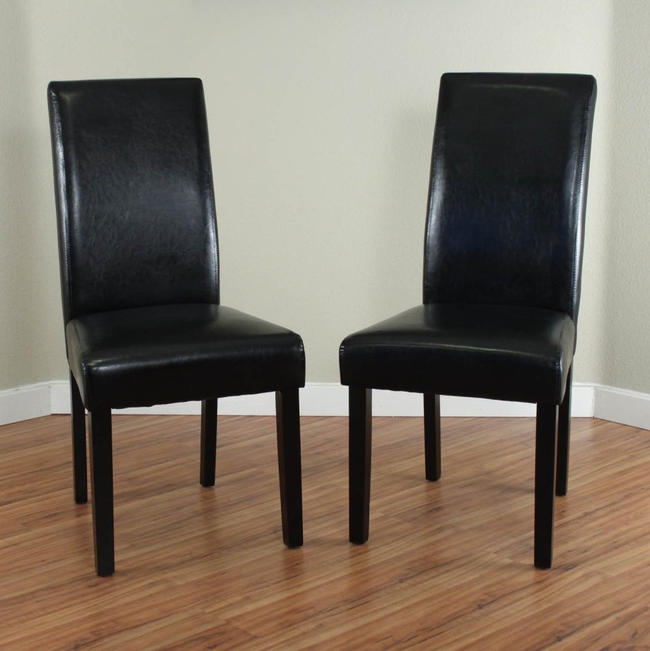 Современные стулья черная кожа
