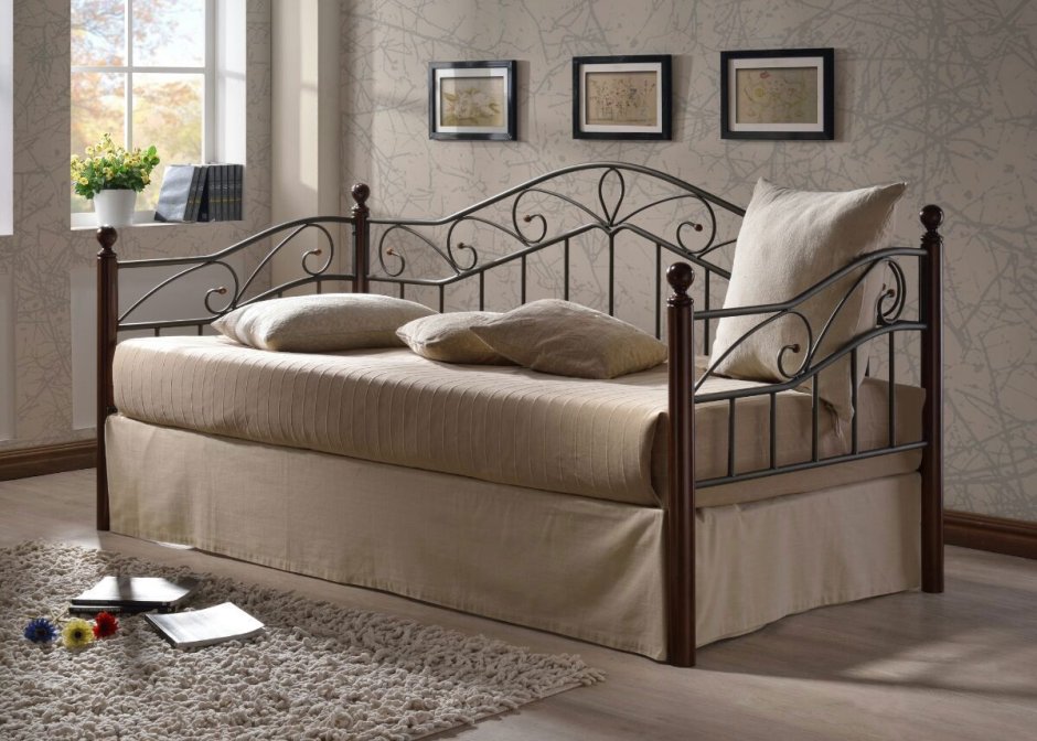 Кровать односпальная Melis MK-5234-ro темная вишня 200х90