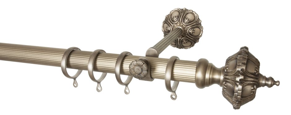 Карниз Ампир д30_штанга гофр латунь ант_ Чили латунь