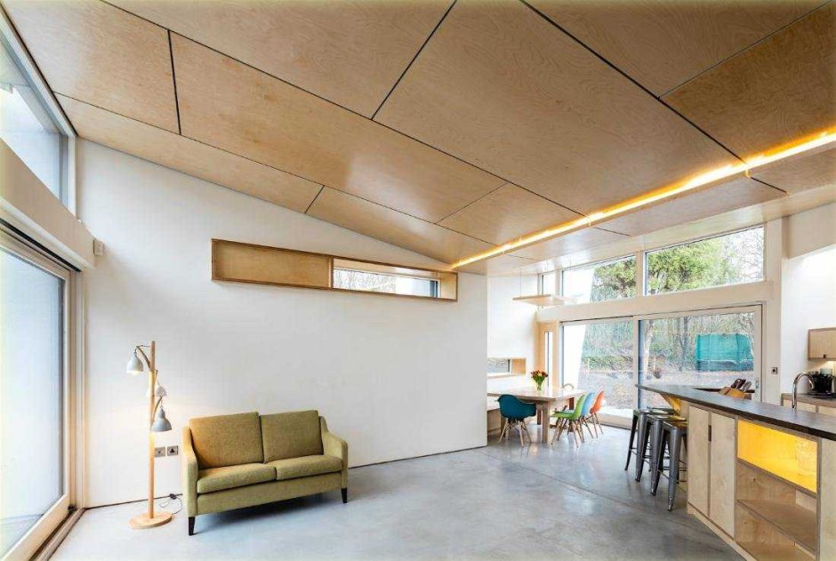 Реечный потолок в стиле лофт