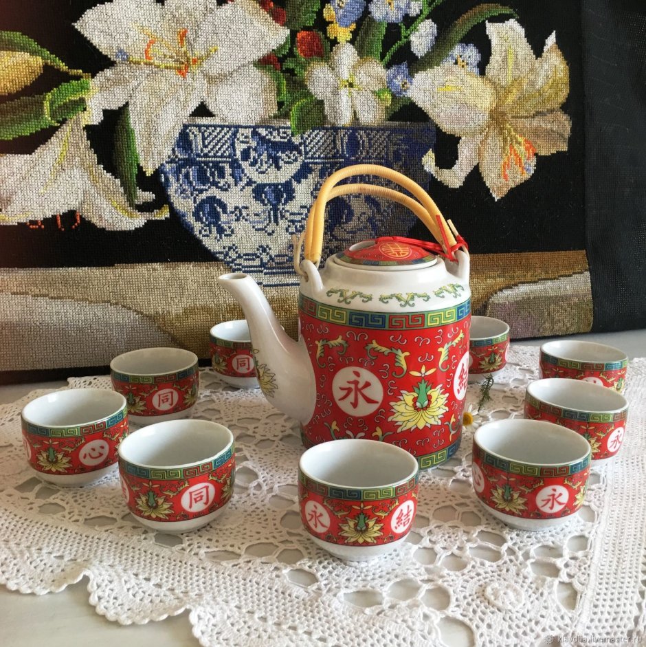 Китайский фарфор Цзиндэчжэнь чайный сервиз