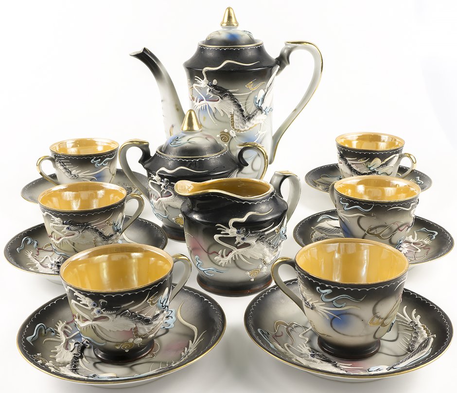 Кофейный сервиз "дракон" фарфор, Япония