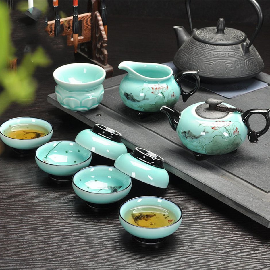 Набор для чайной церемонии кунг фу селадон Лотос