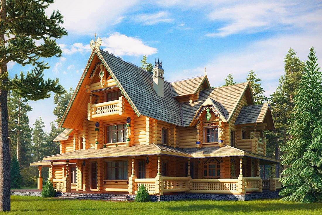 фото деревянных домов в русском стиле