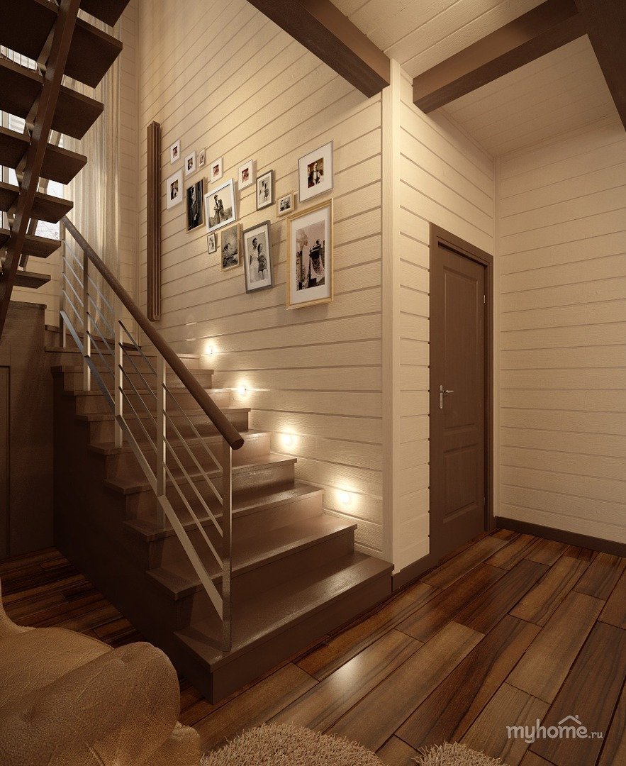 Коридор имитация бруса