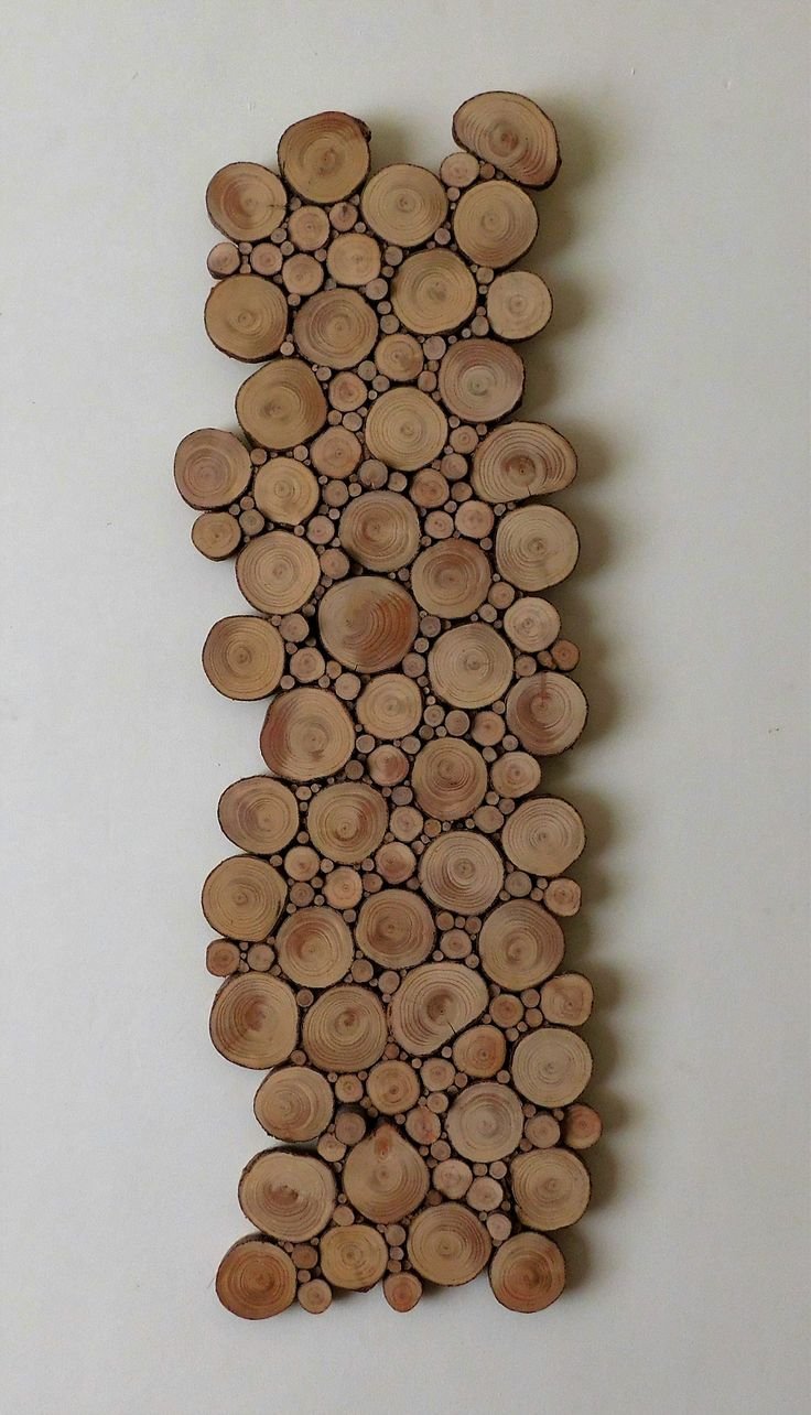Спилы дерева для декора стены