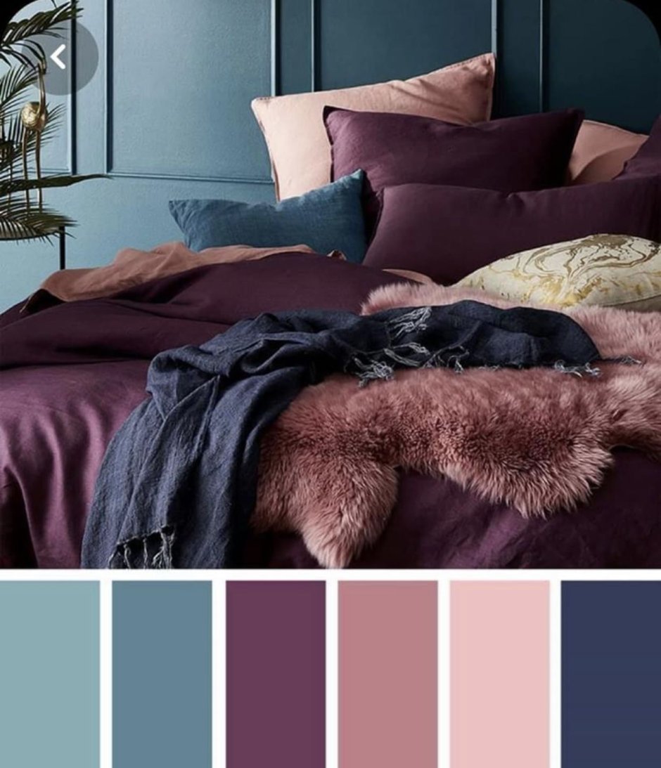 Фиолетовая палитра цветов в интерьере