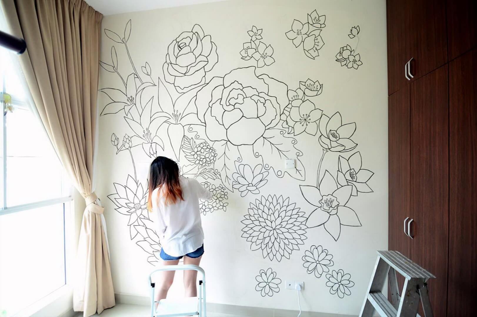 рисунки для оформления стены в комнате