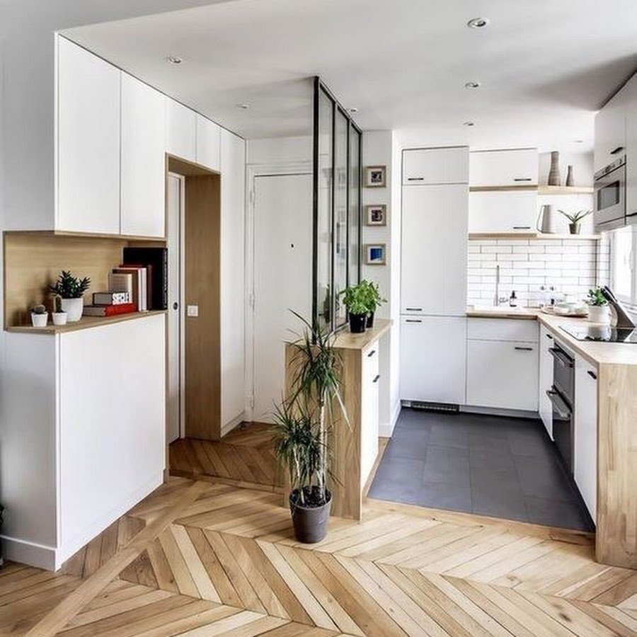 Нестандартная планировка маленькой кухни