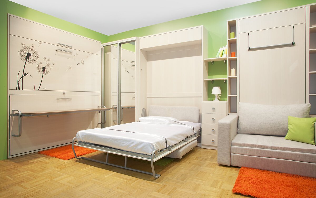 кровати трансформеры для малогабаритных квартир для двоих взрослых