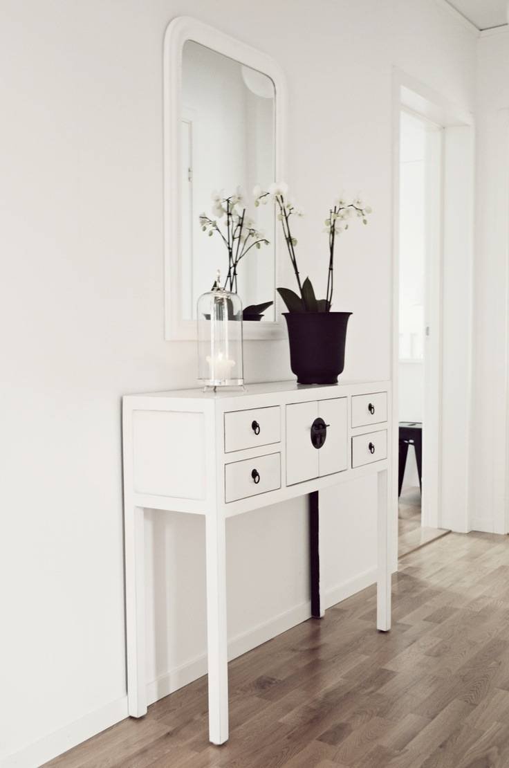 ХЕМНЭС консольный стол, белая морилка, 157x40 см