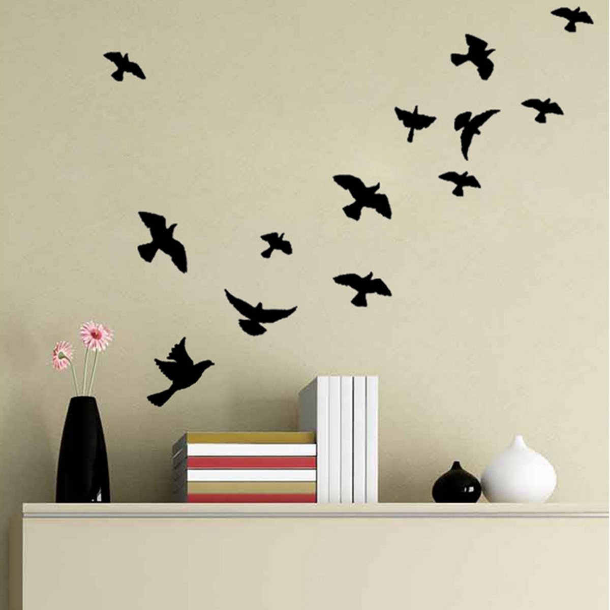 Купить наклейку на потолок. Наклейки на стену птицы. Птицы на стену декор. Виниловые наклейки на стену. Самоклеющийся декор для стен.