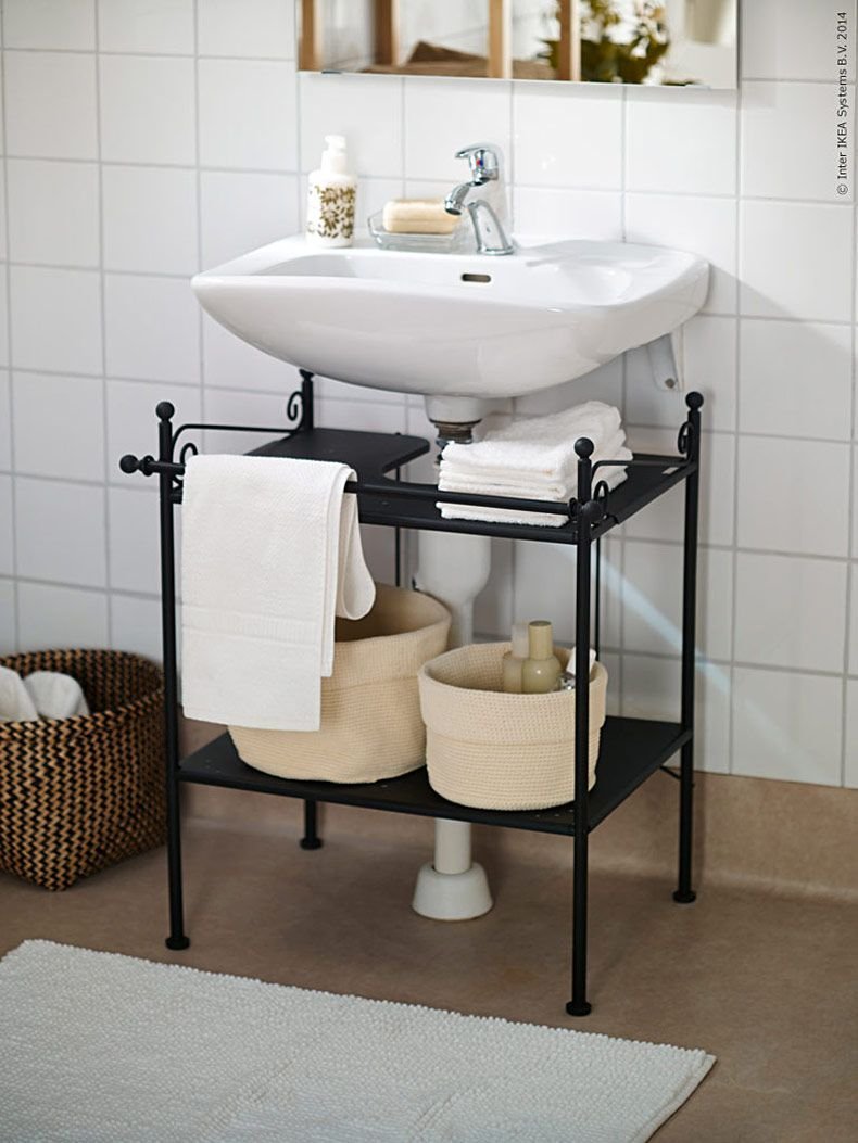 Полка под раковину в ванной икеа