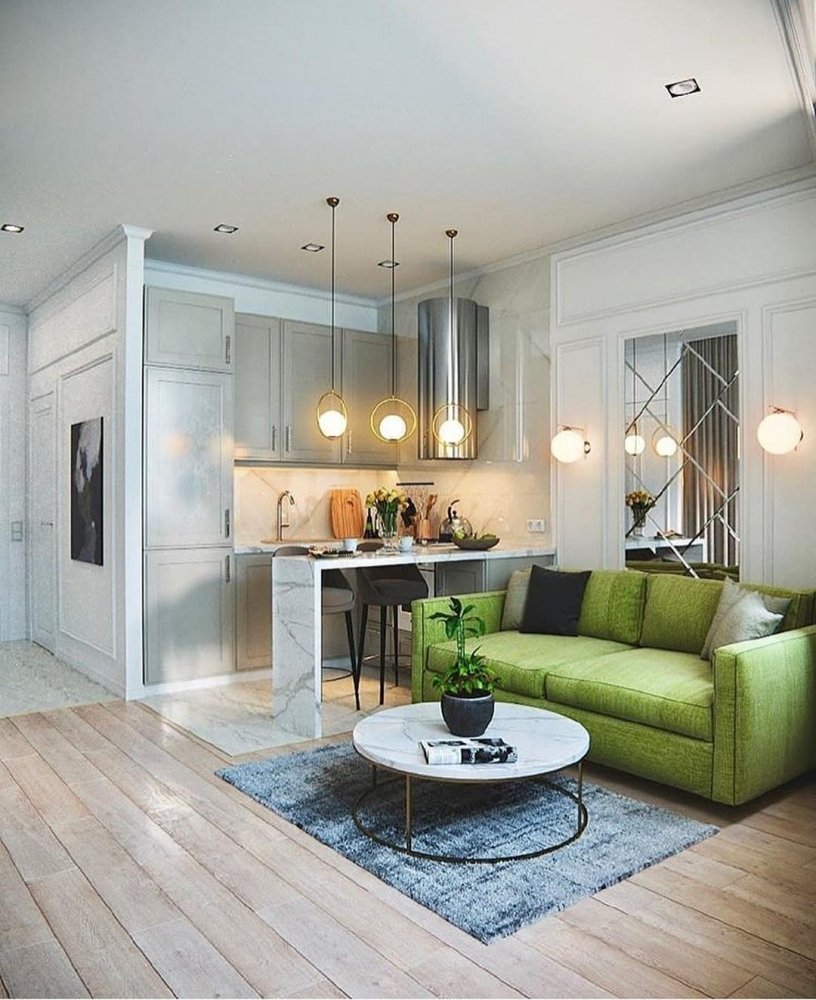 Кухня-гостиная 16м икеа