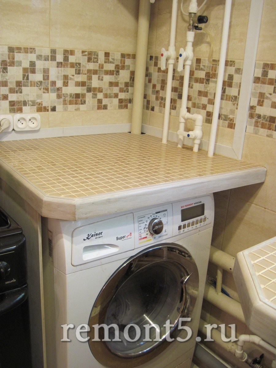 Столешница из мозаики под стиральную машину