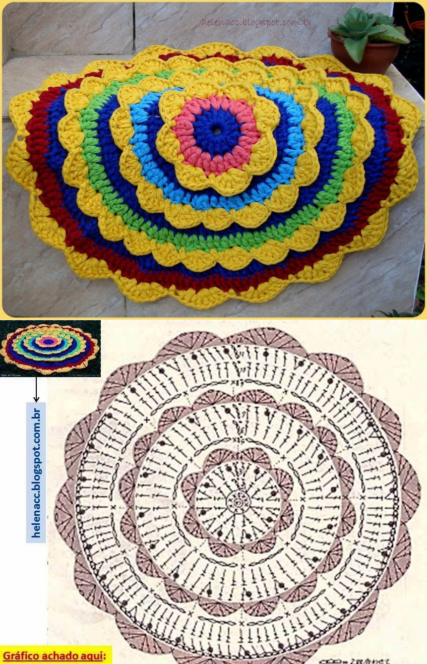 Вязаные коврики крючком