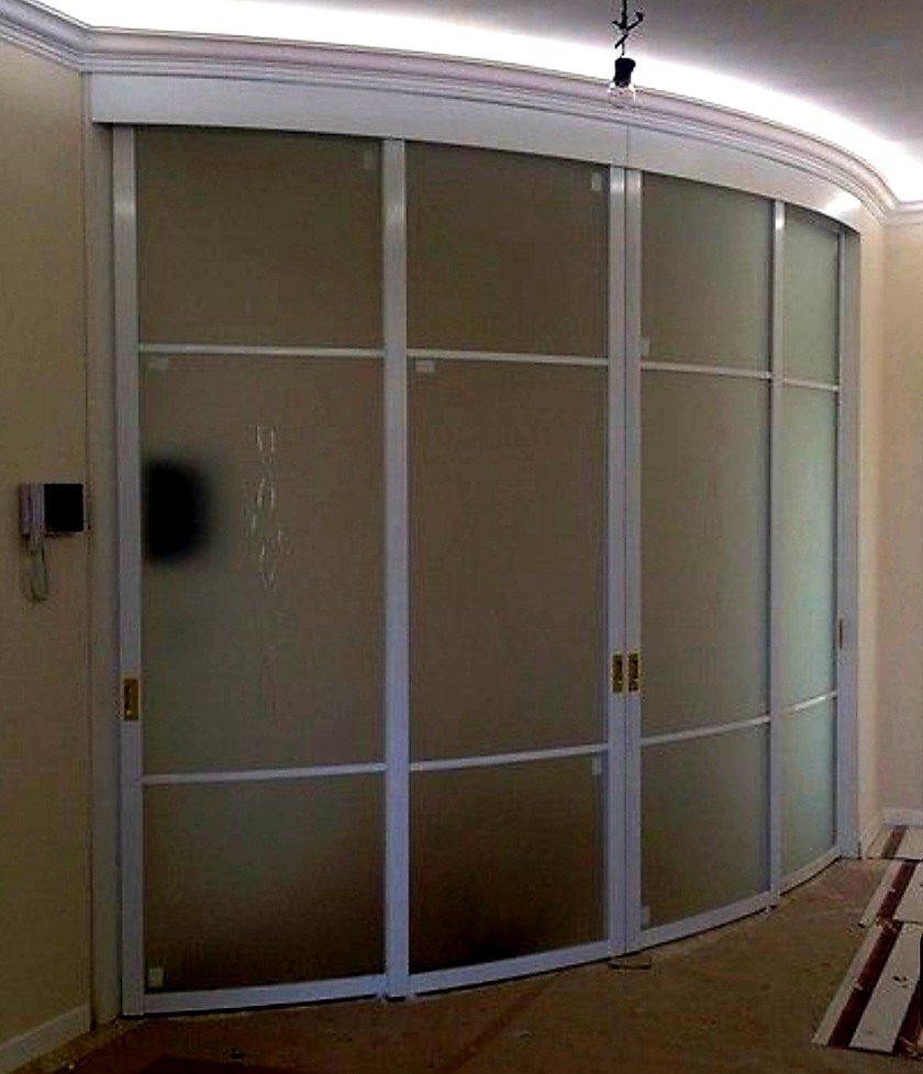 Радиусные перегородки раздвижные