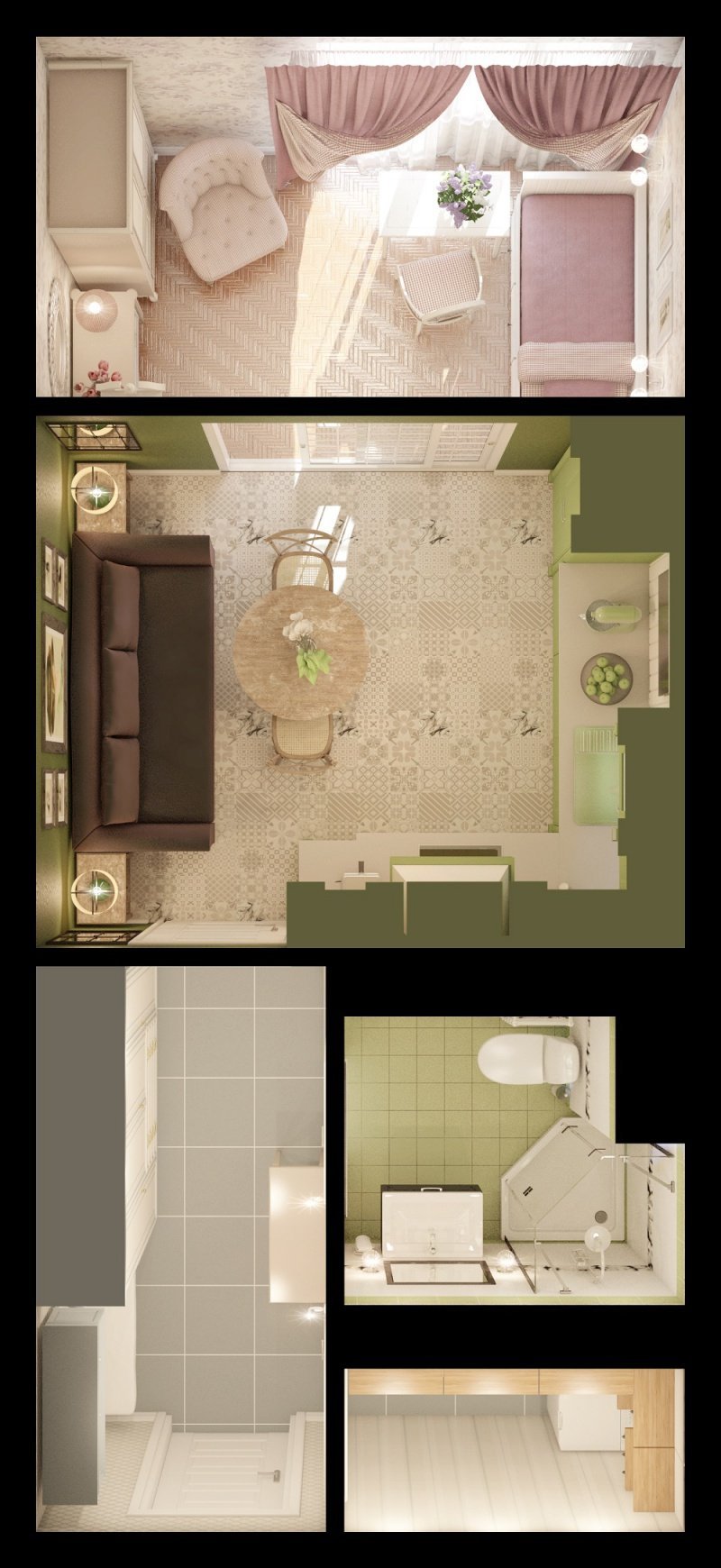 Планировка студии 32 кв.м прямоугольная