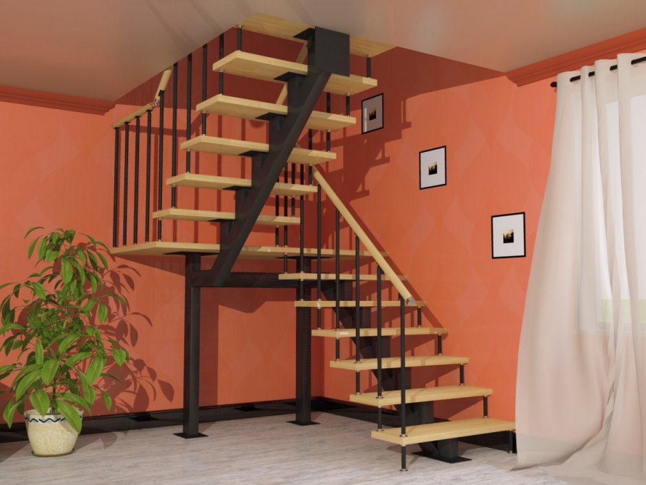 2 Маршевая лестница с забежными ступенями