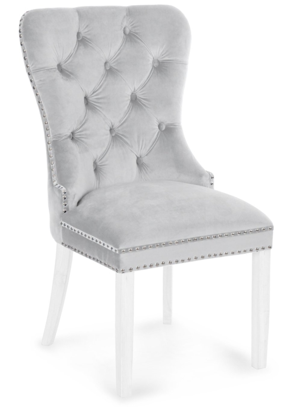 Серый стул с белыми ножками