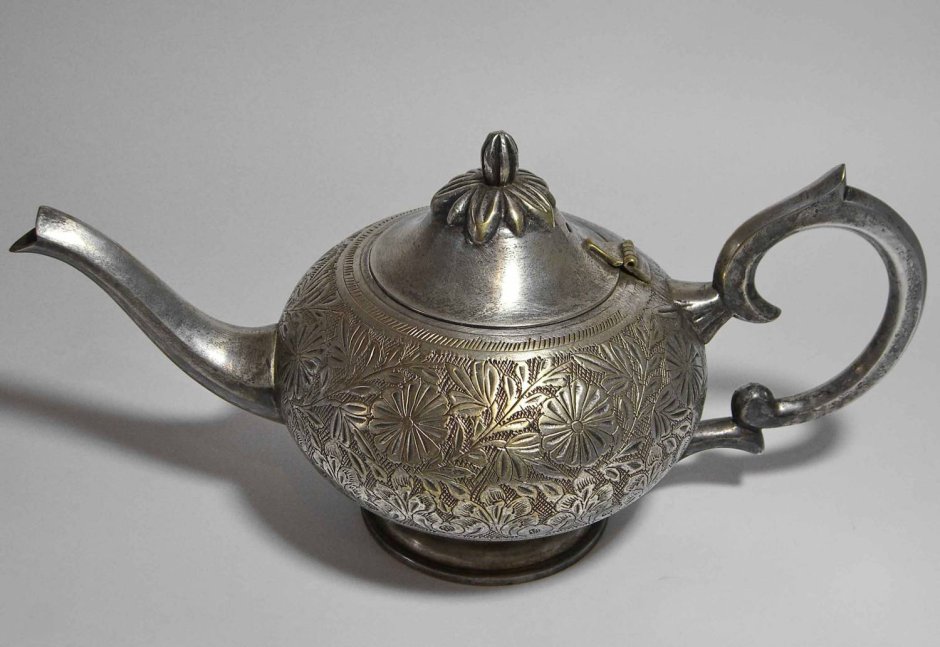 Чайник мельхиоровый заварочный, Индия