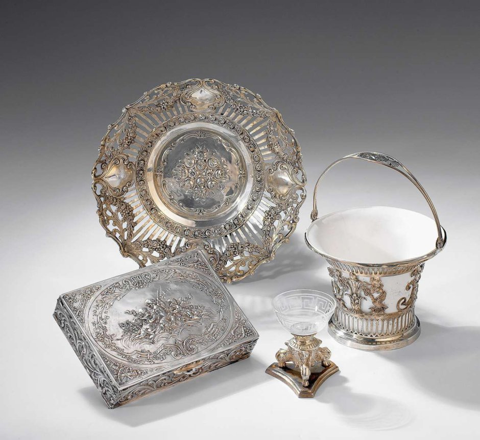 Старинная серебряная посуда