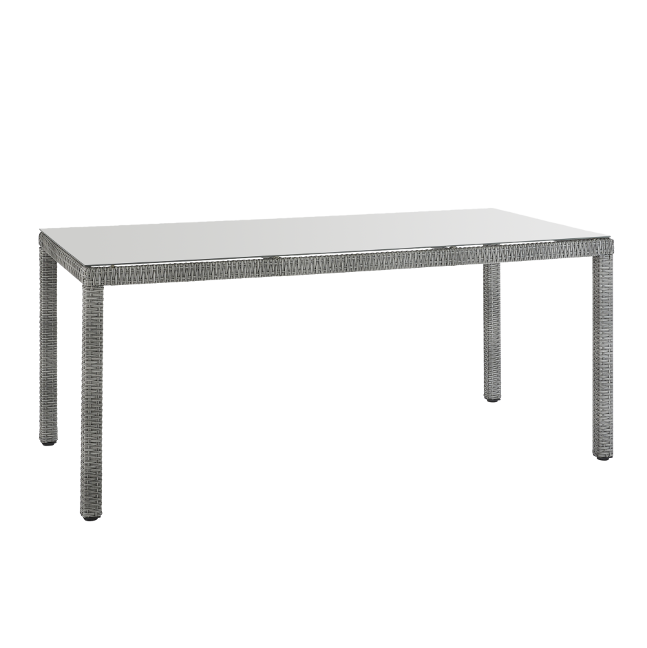 Стол садовый Naterial Davos 90*180*74см, алюминий/стекло,серое