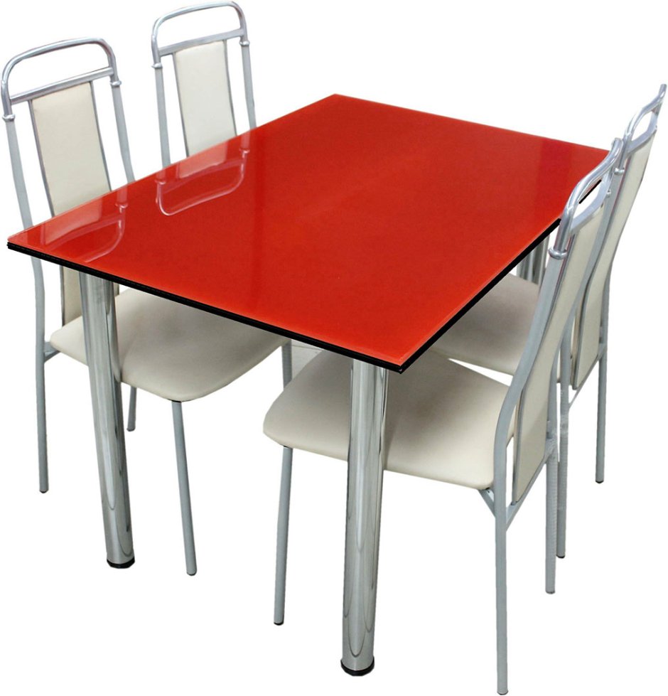 Красный стол на кухню