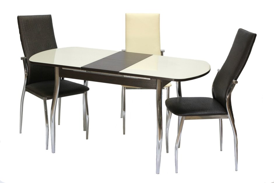 Стол обеденный Гала-1 венге/стекло песочное