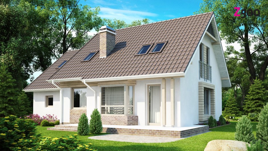 Дом с мансардой и террасой 120кв