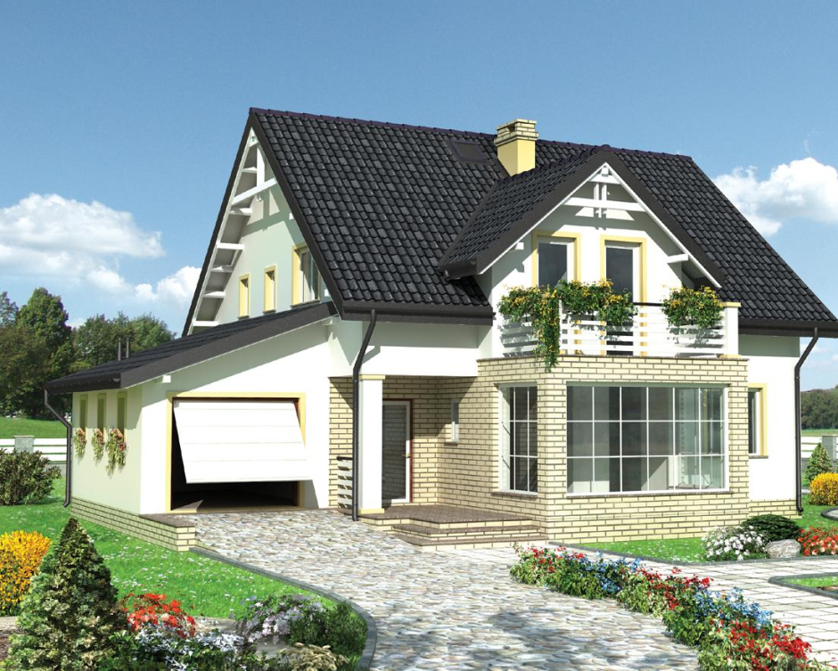 Дом с мансардой и террасой 120кв