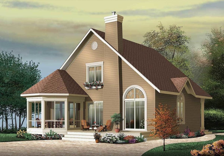 Дом с мансардой и террасой 120кв проект